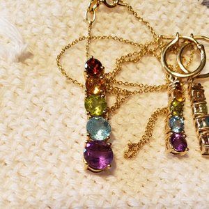 Rainbow Gemstone Earrings & Matching pendant